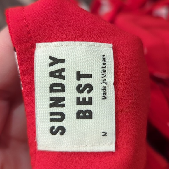 Aritzia Sunday Best Maude heart red wrap dress - Picture 7 of 9